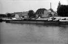 Klinker Verlandung auf die MS Greiffenberg von der Saalebrücke
