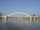 Blick zur Saalebrücke in Alsleben